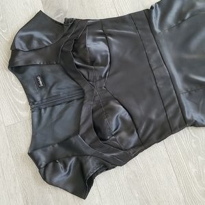 Frederick's of Hollywood Black Satin Dress - S